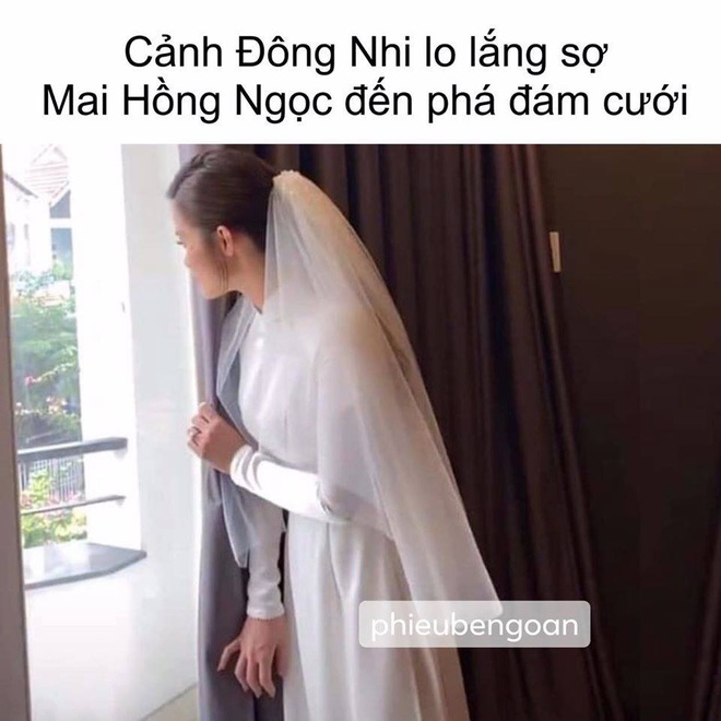 Cười ngất với những màn chế ảnh cực lầy sau lễ rước dâu: Khi Đông Nhi sợ Mai Hồng Ngọc đến cướp Ông Cao Thắng - Ảnh 1.