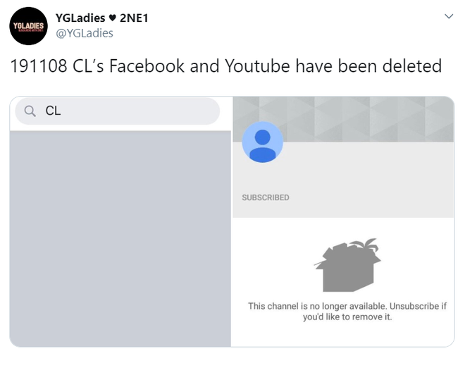 Tuyệt tình như YG: CL vừa rời đi đã bị xóa sạch Facebook lẫn Youtube, cuộc chia tay có dấu hiệu cơm không lành canh không ngọt? - Ảnh 1.