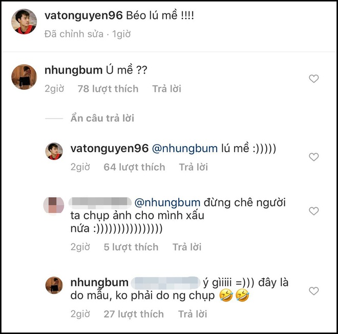 L&acirc;u l&acirc;u mới comment dạo tr&ecirc;n Instagram của nhau, Văn To&agrave;n liền bị bạn g&aacute;i soi ngay lỗi ch&iacute;nh tả: &Uacute; mề hay l&uacute; mề? - Ảnh 2.