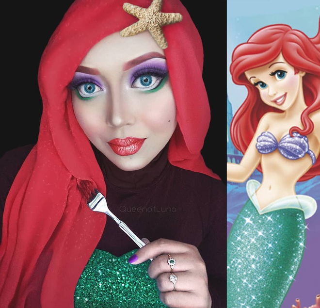 Từ dị nhân của phim X-Men cho đến kẻ phản diện trong vũ trụ điện ảnh Disney, cô gái tự tin cosplay thành bất cứ ai chỉ với tấm khăn Hijab - Ảnh 7.