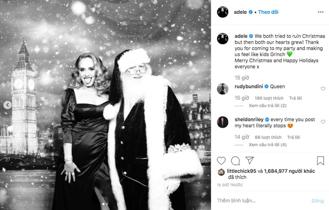 Adele chính là người chiếm spotlight mùa Giáng sinh năm nay: giảm hẳn 19kg nên tự tin diện váy ôm sát đứng cạnh ông già Noel - Ảnh 1.