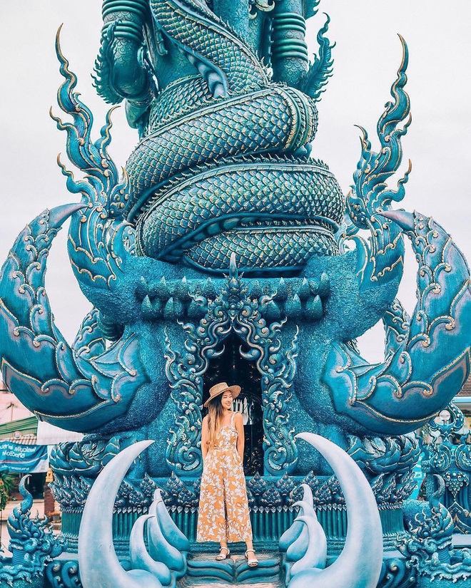 “Mắt tròn mắt dẹt” chiêm ngưỡng ngôi đền xanh dát vàng hiếm người biết ở Thái Lan, nhìn ảnh mà cứ ngỡ lạc vào tiên cảnh - Ảnh 5.
