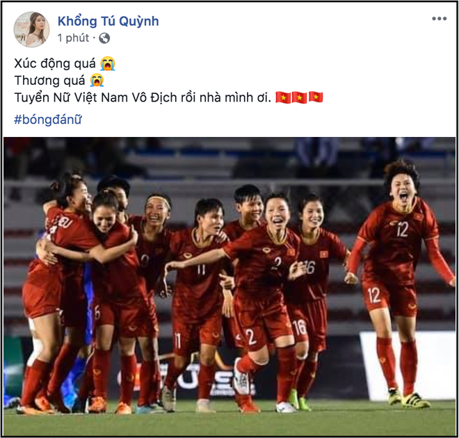 Đặng Thu Thảo, Chi Pu cùng dàn sao Vbiz vỡ oà hạnh phúc khi tuyển nữ Việt Nam giành HCV SEA Games 30 - Ảnh 8.