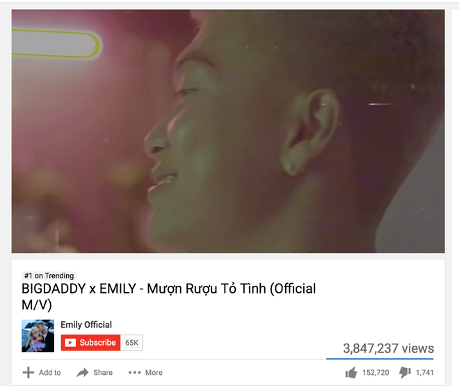 Đạp đất Vpop cực hên: MV của vợ chồng Emily và Big Daddy chính thức xưng vương trending Youtube! - Ảnh 1.