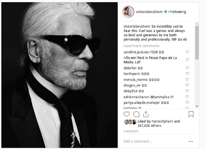 Karl Lagerfeld qua đời, Victoria Beckham, Gigi, Bella Hadid và loạt sao thế giới bày tỏ niềm thương tiếc với huyền thoại thời trang - Ảnh 1.