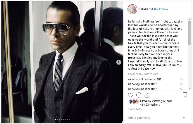 Karl Lagerfeld qua đời, Victoria Beckham, Gigi, Bella Hadid và loạt sao thế giới bày tỏ niềm thương tiếc với huyền thoại thời trang - Ảnh 5.