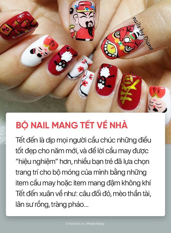 Những mẫu nail xinh bạn có thể thử trong dịp Tết này - Ảnh 7.