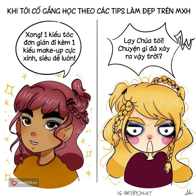 Bộ tranh: Một năm đồng nghĩa với 365 ngày con gái tự... làm khổ mình - Ảnh 3.