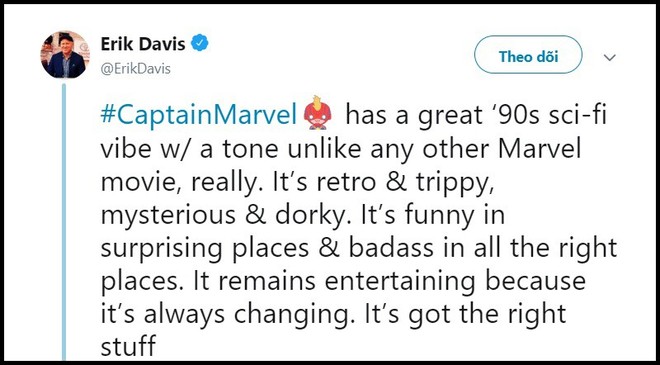 Người hâm mộ phát cuồng vì Captain Marvel, dành lời khen ngợi cho Brie Larson và hoàng thượng - Ảnh 4.