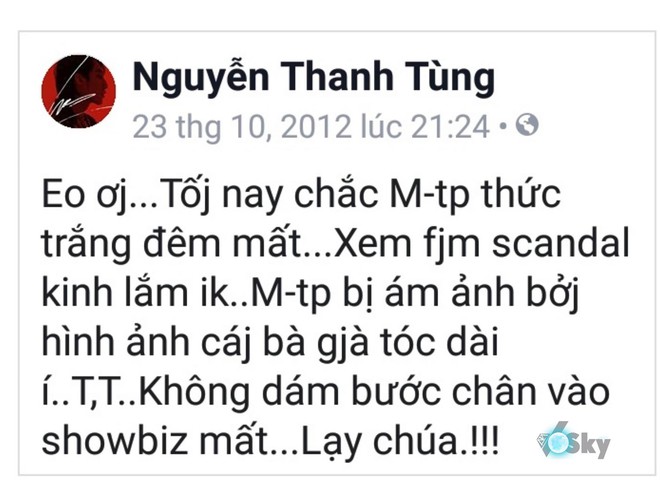 Ch&agrave;o Sơn T&ugrave;ng M-TP của năm 2012, kh&ocirc;ng biết Sơn T&ugrave;ng c&oacute; c&ograve;n sợ showbiz nữa kh&ocirc;ng ta? - Ảnh 1.
