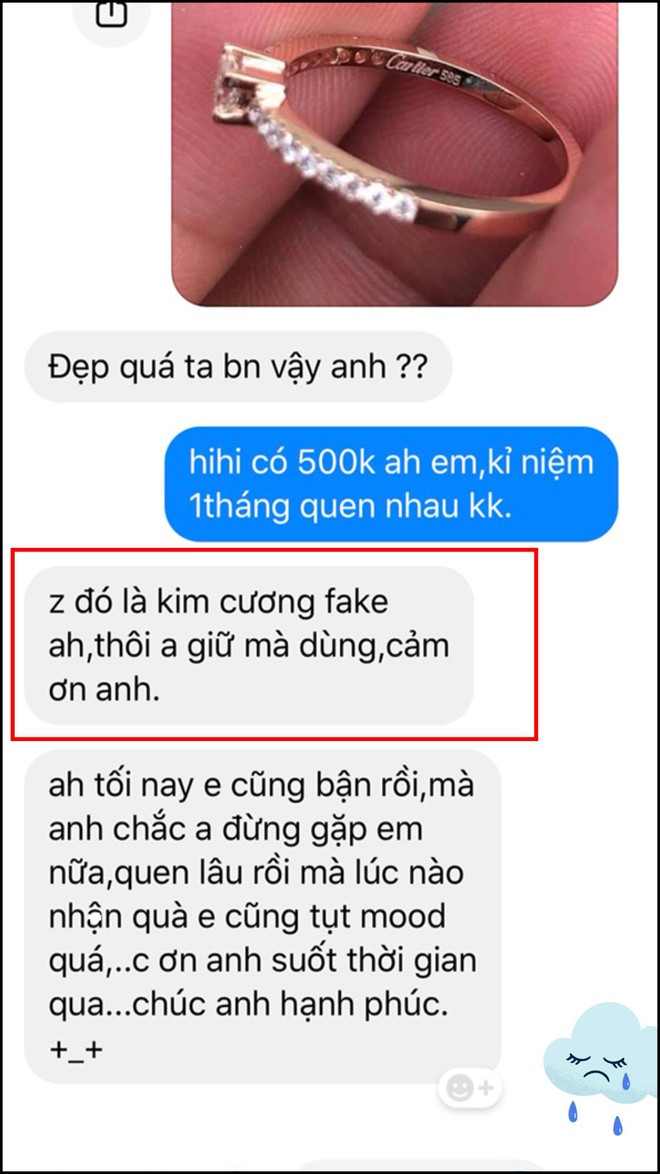 Xôn xao câu chuyện cô gái được tặng nhẫn Cartier $3200 nhưng từ chối vì tưởng kim cương fake giá 500 ngàn đồng - Ảnh 2.