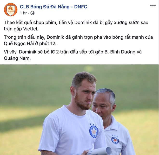 Fanpage CLB Đà Nẵng tố Quế Ngọc Hải phạm lỗi khiến ngoại binh của đội gãy xương sườn - Ảnh 1.