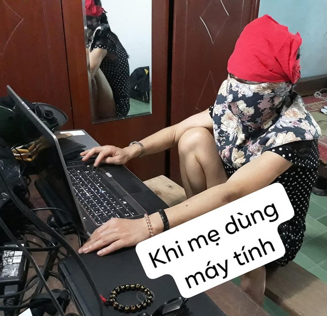 Sợ ngồi m&aacute;y t&iacute;nh nhiều c&oacute; hại, mẹ nghĩ ra c&aacute;ch bảo vệ m&igrave;nh si&ecirc;u lầy ai nh&igrave;n thấy cũng cười b&ograve; - Ảnh 1.