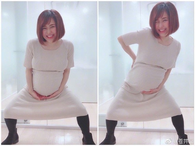 Thánh nữ JAV Aoi Sora khoe bụng bầu song sinh to vượt mặt ở tháng cuối cùng thai kỳ - Ảnh 3.