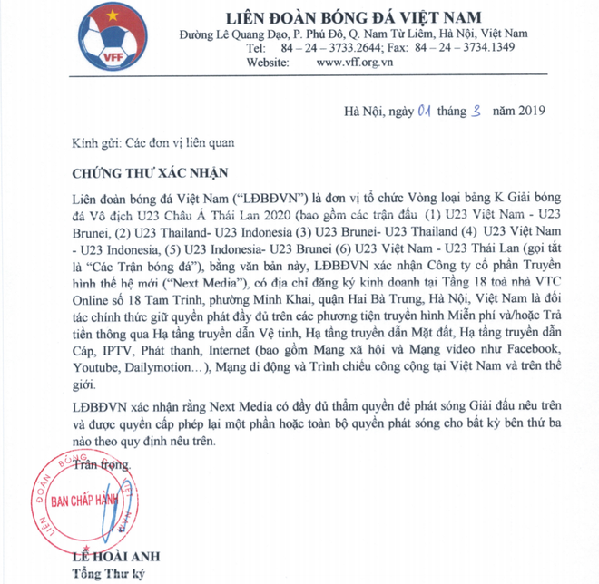 C&ocirc;ng nghệ truyền h&igrave;nh si&ecirc;u n&eacute;t 4K tại bảng K v&ograve;ng loại U23 ch&acirc;u &Aacute; 2020 lần đầu được Next Media b&aacute;n ra nước ngo&agrave;i - Ảnh 1.