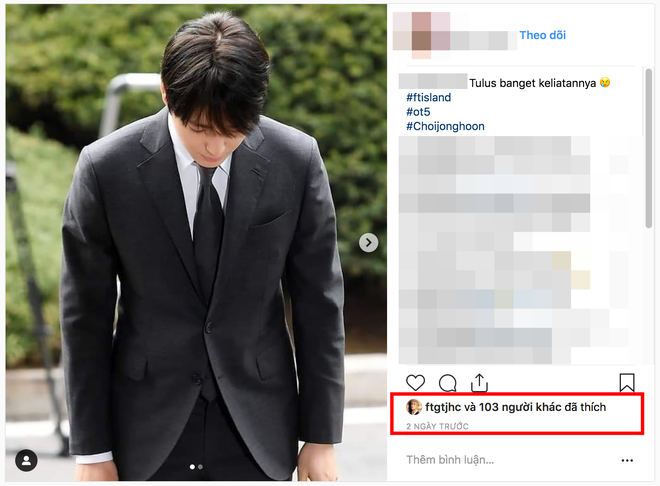 Sau 21 tiếng bị thẩm vấn, Choi Jong Hoon vẫn thản nhiên like dạo trên instagram như chưa từng có bê bối xảy ra - Ảnh 1.