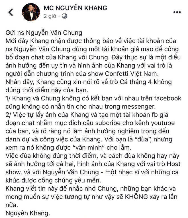 Nguyên Khang bị nghi tiết lộ đáp án Confetti cho nhạc sĩ Nguyễn Văn Chung, sự thật là gì? - Ảnh 3.