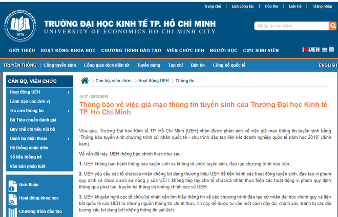 Cảnh báo việc giả mạo con dấu, chữ ký của trường Đại học để lừa đảo học sinh nộp hồ sơ - Ảnh 1.