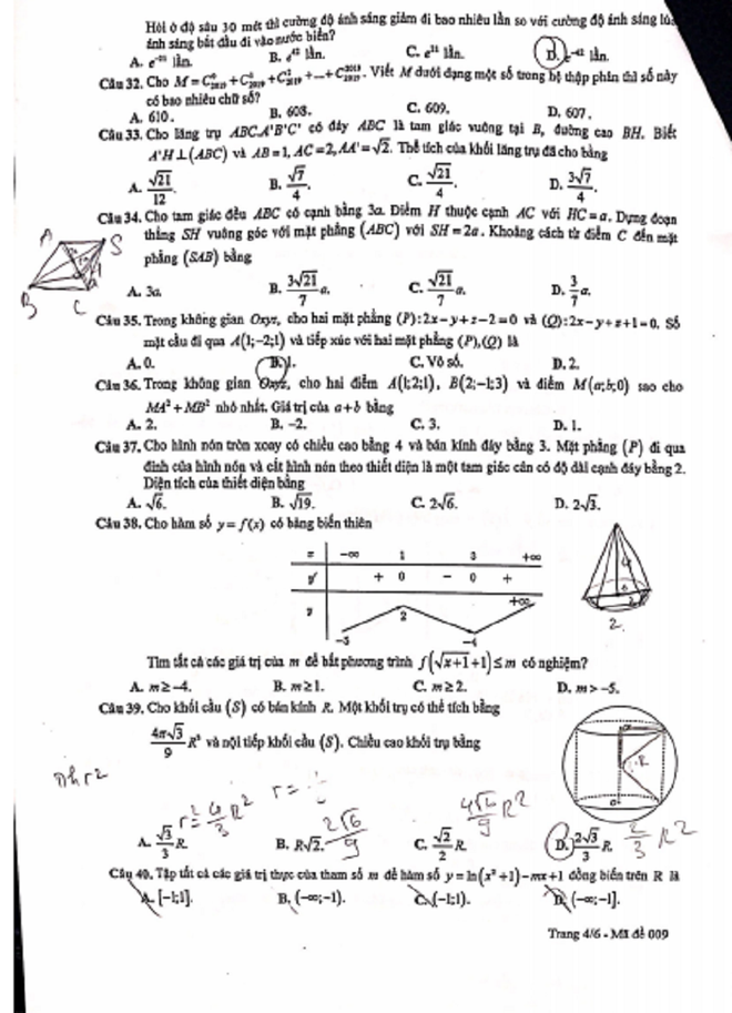 Thi thử THPT quốc gia 2019 ở Hà Nội: Đề Toán xuất hiện kiến thức lớp 10 - Ảnh 4.