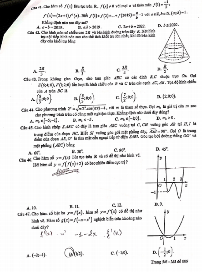 Thi thử THPT quốc gia 2019 ở Hà Nội: Đề Toán xuất hiện kiến thức lớp 10 - Ảnh 5.