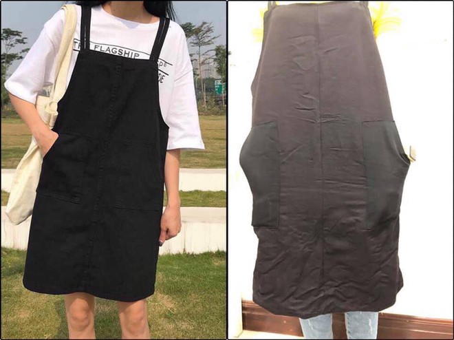 H&iacute; hửng đặt mua yếm đen điệu đ&agrave;, c&ocirc; n&agrave;ng ng&atilde; ngửa khi nhận về tay sản phẩm y hệt... c&aacute;i tạp dề - Ảnh 1.