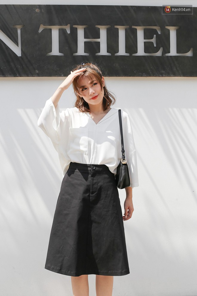 Áo blouse + chân váy chữ A và crop top + quần túi hộp là 2 công thức bạn sẽ muốn áp dụng ngay sau khi ngắm street style giới trẻ Việt tuần qua - Ảnh 2.