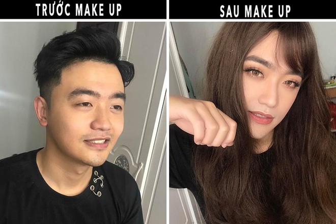 Ch&agrave;ng trai được biến ho&aacute; xinh như hot girl nhờ tr&igrave;nh độ make up thần th&aacute;nh của ch&iacute;nh bạn g&aacute;i m&igrave;nh - Ảnh 1.