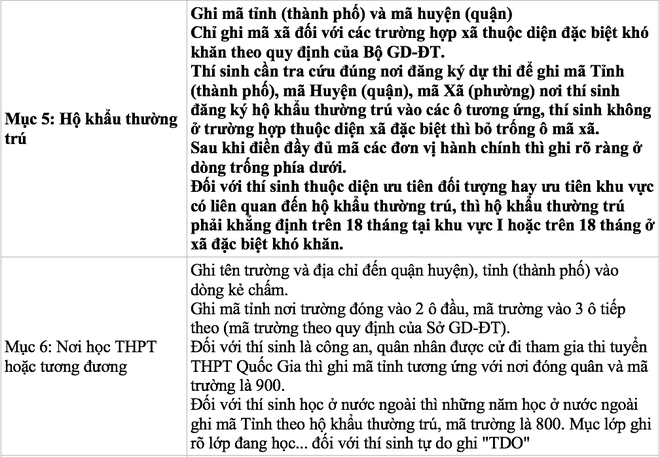 Những điểm quan trọng mà thí sinh hay điền sai trên phiếu đăng ký dự thi THPT quốc gia - Ảnh 5.