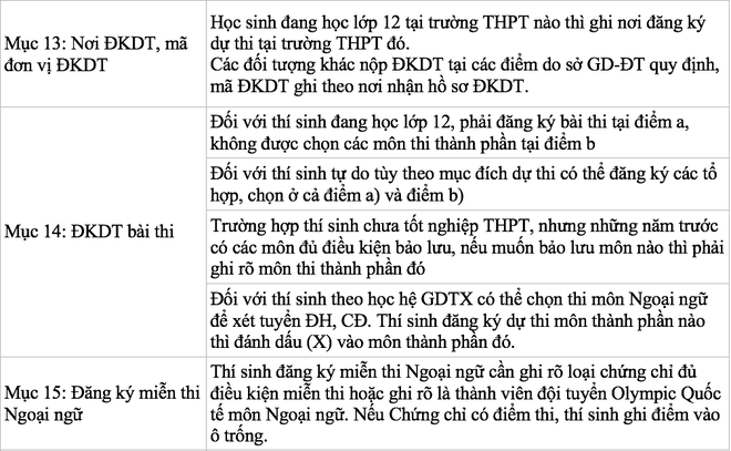 Những điểm quan trọng mà thí sinh hay điền sai trên phiếu đăng ký dự thi THPT quốc gia - Ảnh 7.