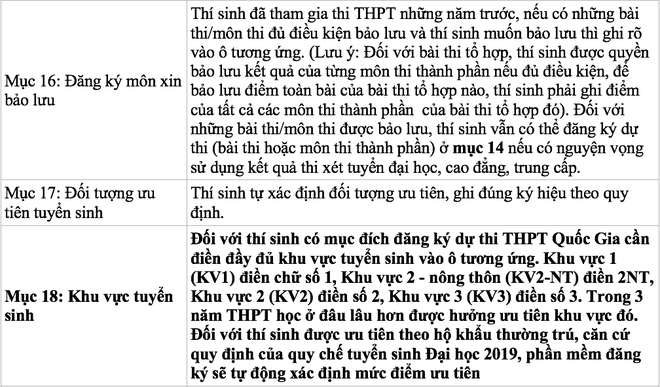 Những điểm quan trọng mà thí sinh hay điền sai trên phiếu đăng ký dự thi THPT quốc gia - Ảnh 8.