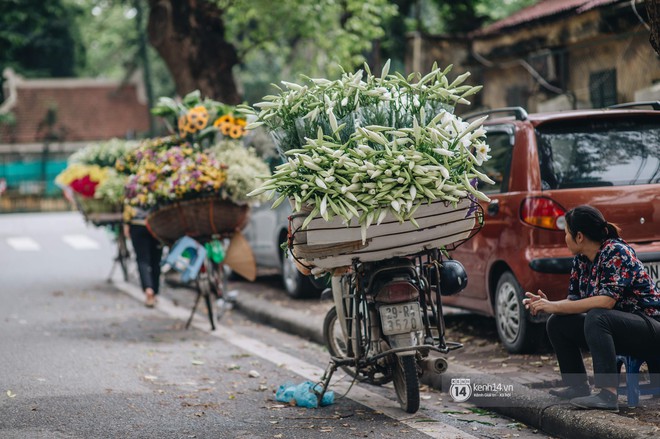 Hà Nội tháng 4: Hoa loa kèn nở e ấp trên phố, từng cánh trắng muốt và thoảng hương dịu ngọt - Ảnh 2.