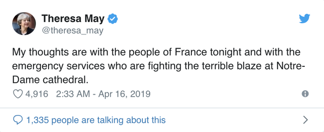 Cháy Nhà thờ Đức Bà Paris: Tổng thống Trump cùng các nguyên thủ quốc gia trên thế giới bày tỏ sự đau lòng trước vụ việc - Ảnh 4.