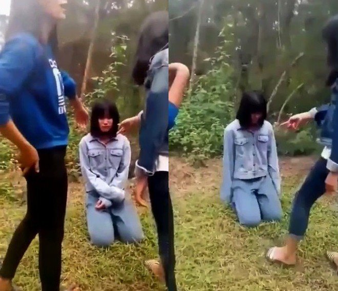 Kỷ luật đuổi học 1 tuần đối với nh&oacute;m nữ sinh bắt bạn quỳ t&aacute;t li&ecirc;n tiếp v&agrave;o mặt - Ảnh 1.