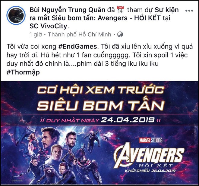 Xem xong “Endgame”, sao Việt khen nức nở và đồng lòng kiềm chế spoil nội dung phim - Ảnh 12.