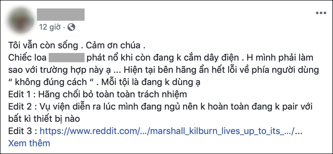 Xôn xao vụ loa không cắm điện phát nổ lúc rạng sáng, nam thanh niên thoát chết trong gang tấc - Ảnh 1.