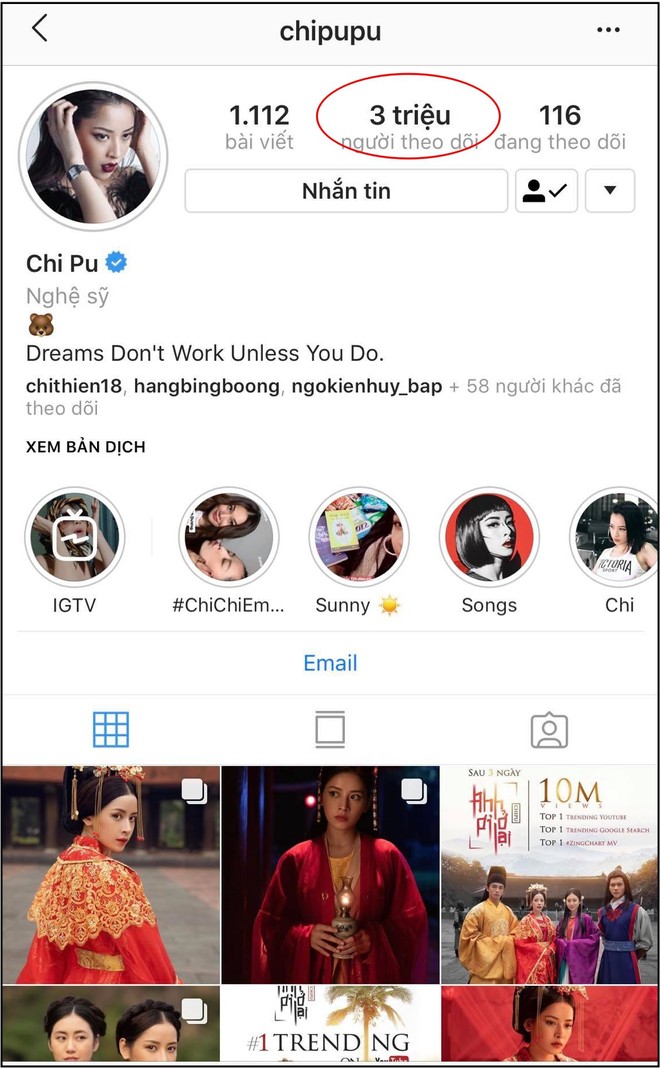 Chi Pu chính là sao Việt đầu tiên cán mốc 3 triệu lượt follower trên Instagram - Ảnh 1.