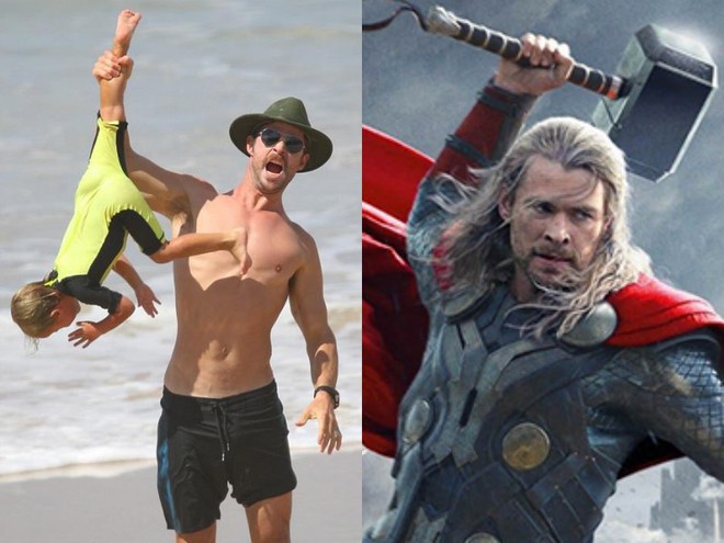 Có một ông bố Chris Hemsworth bạo dạn đến thế: Bế con trai mà không khác gì đang cầm búa đánh Thanos - Ảnh 5.