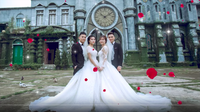 2 ch&uacute; rể giống hệt nhau trong bức ảnh cưới khiến d&acirc;n mạng hoa mắt ch&oacute;ng mặt: Đ&atilde; sinh đ&ocirc;i c&ograve;n l&agrave;m đ&aacute;m cưới c&ugrave;ng ng&agrave;y! - Ảnh 4.