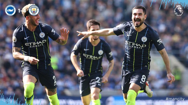 Brighton 1-4 Man City: Thắng đậm lượt trận cuối, Man City chính thức giành chức vô địch Ngoại hạng Anh 2018/2019 - Ảnh 3.