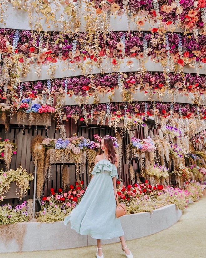 Sau Jewel Changi, Singapore lại có thêm “kỳ quan” vườn hoa treo khổng lồ khiến dân tình phải ngước lên “mỏi cả cổ” để ngắm nhìn - Ảnh 6.