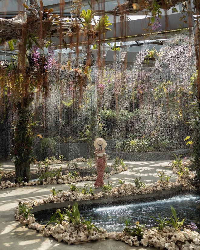 Sau Jewel Changi, Singapore lại có thêm “kỳ quan” vườn hoa treo khổng lồ khiến dân tình phải ngước lên “mỏi cả cổ” để ngắm nhìn - Ảnh 9.