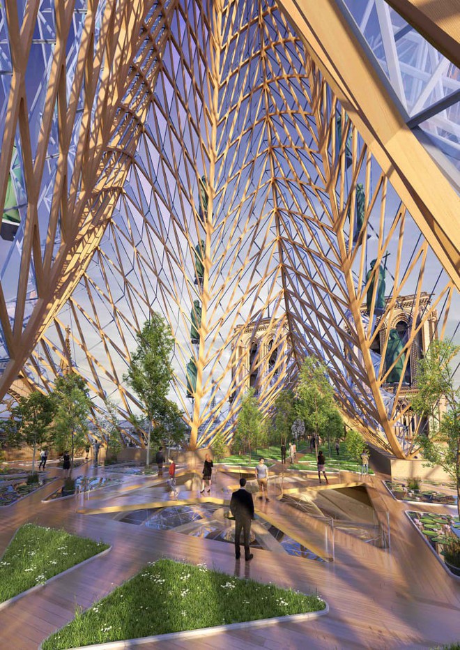Một nhà thiết kế mạnh dạn đề xuất biến Nhà thờ Đức Bà Paris thành “Khu vườn trên mây”, phần mái có thể trồng tới 21 tấn rau củ - Ảnh 5.