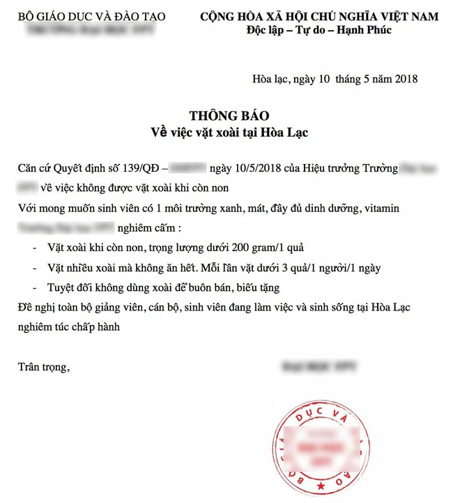 Trường Đại học gây tranh cãi với quy định: Cấm hái xoài để bán, mỗi lần chỉ được vặt 3 trái - Ảnh 1.