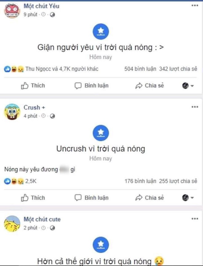 Hà Nội nắng nóng suy nhược, các page nổi tiếng đồng loạt đăng status dỗi hờn đòi đình công - Ảnh 2.