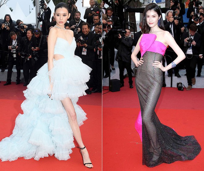 2 thái cực của 2 chân dài Victorias Secret Trung Quốc tại Cannes: Ming Xi như công chúa, Sui He phô phang đến bức người - Ảnh 1.