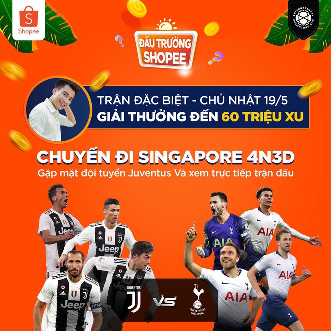 Vừa thông báo tặng vé gặp BlackPink, Shopee lại “chơi lớn” tặng 4 suất sang Singapore xem MU, Inter, Juve, Tottenham tại giải ICC - Ảnh 1.