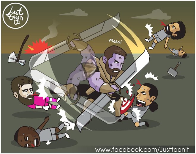 Rốt cuộc, Messi l&agrave; Thor, Superman hay Thanos? - Ảnh 1.
