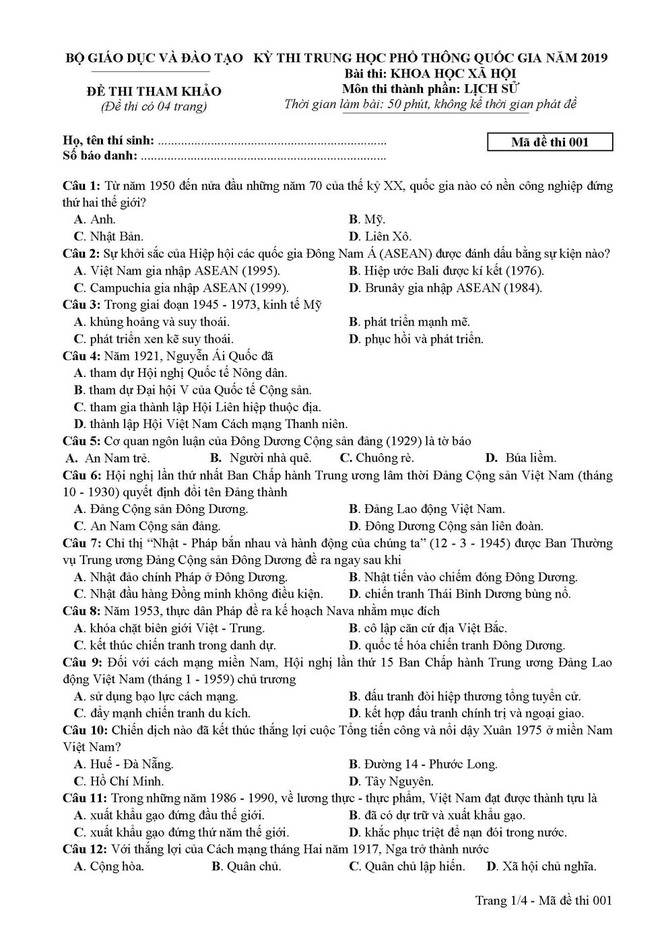 Đề thi THPT Quốc gia 2019 môn Lịch sử sẽ thay đổi như thế nào? - Ảnh 2.