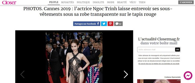 Truyền thông và netizen nước ngoài phản ứng gay gắt về Ngọc Trinh tại Cannes: Báo Anh, Pháp còn không căng bằng xứ Trung - Ảnh 2.