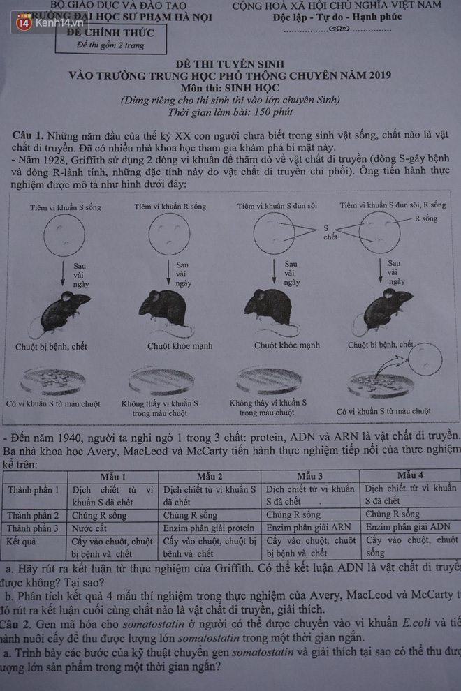 Đề thi vào lớp 10 hệ Chuyên Sư Phạm: Lý phân loại được học sinh giỏi, Hóa - Sinh dễ hơn so với các năm và không có gì mới lạ - Ảnh 1.